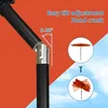 Close-up of an umbrella pole with tilt adjustment mechanism, and inset images showing the umbrella in different tilted positions. Produktbild-Vorschau