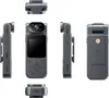 Multiple views of a small, dark gray body camera are displayed against a white background. Náhled obrázku produktu