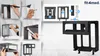 A collage of images showing the assembly and different views of a black bicycle mount, with a larger image of the assembled product on the right. Náhled obrázku produktu
