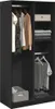 vidaXL Kleiderschrank Schwarz 100x50x200 cm Holzwerkstoff Produktbild-Vorschau 2