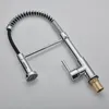 A chrome kitchen faucet with a pull-out spray hose is shown against a light gray background. Náhled obrázku produktu