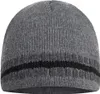 Herren Strick Wintermütze Streifen Outdoor Grau Produktbild-Vorschau 2