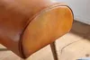 FineBuy Tabouret en cuir véritable / bois massif 45 x 53 x Voir les images du produit 5