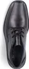 A top-down view of a black leather shoe. Podgląd zdjęcia produktu