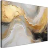 Leinwandbild Abstraktion Marmor Textur Gold Grau 100x70 Produktbild-Vorschau 1