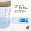 A close-up of a baby bottle with measurement markings, showing a temperature indicator feature. Produktbild-Vorschau