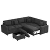 Merax L-Form 7-Sitzer Ecksofa Mit Schlaffunktion, Produktbild-Vorschau 11