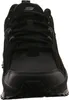 A front view of a black Skechers shoe. Voir les images du produit