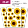 younikat 36 Sonnenblumen Aufkleber für Kinder wetterfest I Produktbild-Vorschau 2