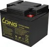 A black battery with labels and text. Voir les images du produit