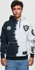 Odzyskana bluza z kapturem NFL Raiders Ink Dye Effect On Podgląd zdjęcia produktu 2