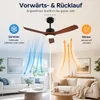 Deckenventilator mit Beleuchtung und Fernbedienung, Φ132cm Produktbild-Vorschau 6