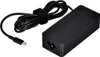 A black Lenovo laptop charger with a USB-C cable and a Velcro strap. Produktbild-Vorschau