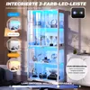 BROTTAR Weiße Glasvitrine mit LED 3 Farben, Produktbild-Vorschau 8