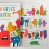 An open book showing illustrations of various cartoon monsters representing different emotions, with their names written above them. Produktbild-Vorschau