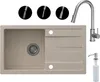 VBChome Spülbecken mit Armatur 77 x 44 cm Beige Produktbild-Vorschau 1