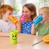4er-Set Kinderbecher – 420 ml – Bunte Smiley-Becher – Produktbild-Vorschau 3
