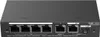 The front view of a black network switch with multiple ports and labels. Anteprima dell’immagine prodotto