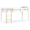Homestyle4u Hochbett Weiß 90x200 Massivholz Kiefer Produktbild-Vorschau 2