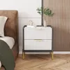WISFOR Nachttisch mit 2 Schubladen, Marmor Optik Produktbild-Vorschau 3