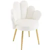 A white velvet chair with gold legs on a white background. Náhľad obrázku produktu