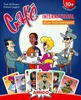 A group of diverse people sitting at a cafe table, with game cards displayed in the foreground. Produktbild-Vorschau