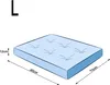 A diagram of a light blue mattress with dimensions indicated. Náhled obrázku produktu