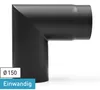 Raik Basic Rauchrohrbogen 150mm schwarz 90° 2-teilig, ohne Produktbild-Vorschau 1