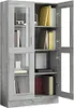 vidaXL Armoire vitrine Gris Sonoma 82,5x30,5x150 cm Bois Voir les images du produit 7