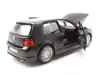 A black Volkswagen Golf R32 model car with its hood and driver's door open, displayed on a white background. Voir les images du produit