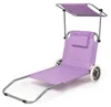 Chaise longue à roulettes avec toit Chaise longue pliante Voir les images du produit 11