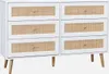 A white dresser with woven drawer fronts and wooden legs. Produktbild-Vorschau