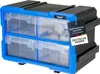 Sortierbox für Kleinteile mit 4 Schubladen von HMF, erweiterbarer Sortimentskasten für Schrauben und Werkzeug, 8 Fächer, STK200-02-05, 29,5 x 19,5 x 16 cm, Blau-Schwarz Anteprima dell’immagine prodotto