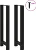 vidaXL Gambe tavolo bar nero 2 pezzi 40x(110-111) cm Anteprima dell’immagine prodotto 2