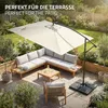 ML-Design Slnečník Ø330cm s LED solárnym béžovým hliníkovým Náhľad obrázku produktu 7