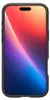 A black phone case with a colorful wallpaper on the phone screen. Produktbild-Vorschau