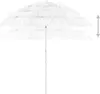 A white beach umbrella with a straw-like texture. Náhľad obrázku produktu