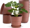 Plastard Blumentöpfe Milano 10er Set Ø 22 cm Terrakotta mit Produktbild-Vorschau 1
