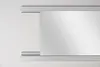 A close-up view of a silver mirror mounting profile system against a white background. Produktbild-Vorschau