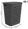 Wäschebehälter Rotho Jona 55 l anthrazit matt 1050708853WS Produktbild-Vorschau 10