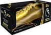 A product tin containing trading cards, shaped like a golden football boot. Produktbild-Vorschau