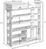 WOHNLING Design Schuhregal 75 x 92,5 x 24 cm Flurregal Weiß Produktbild-Vorschau 3