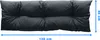 A black cushion with dimensions indicated by blue arrows and text. Podgląd zdjęcia produktu