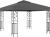 A gray gazebo with decorative black metal legs against a white background. Produktbild-Vorschau