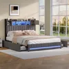 Lit tapissier INONEFT 140x200 cm avec LED et USB, lit Voir les images du produit 4