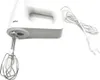 A white Braun hand mixer with its cord and plug. Produktbild-Vorschau