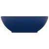 s Ovales Waschbecken Matt Dunkelblau 40x33 cm Keramik Produktbild-Vorschau 3