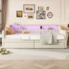 A bedroom scene featuring a daybed with storage drawers, illuminated by LED lights. Náhled obrázku produktu