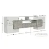 A diagram showing the dimensions of a TV stand. Produktbild-Vorschau