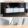 Merax Armoire TV murale 180x35x30cm, LED Lowboard avec 3 Voir les images du produit 6